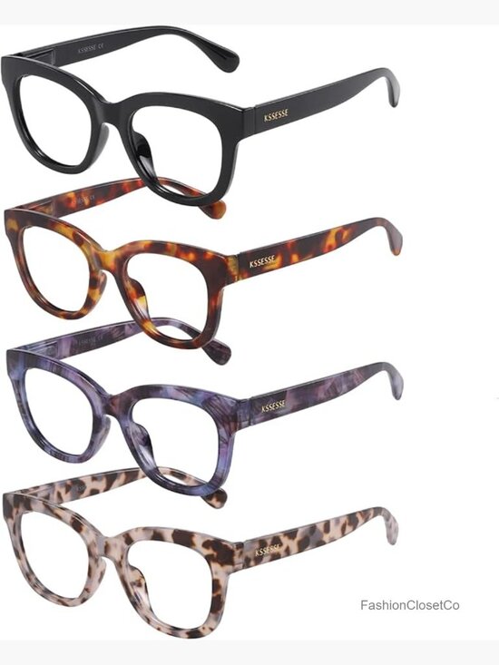 Square Readers with Blue Light Blocking Spring Hinge Anti UV Glare